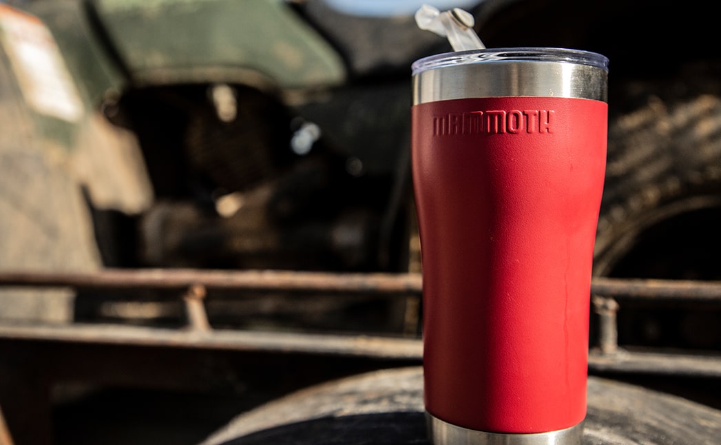 red 20 ounce rover tumbler outside