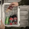 cooler with drinks and basket