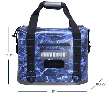 mossy oak elements blue fin pathfinder soft cooler with dimensions